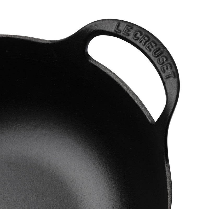 Le Creuset Wokpan / Balti Dish - Mat Zwart - ø 24 cm / 2.7 liter - geëmailleerde anti-aanbaklaag