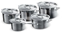 Le Creuset 5 delige Pannenset Magnetik - TriPly RVS - Inductie - 4 Kookpannen + Steelpan - inclusief deksels