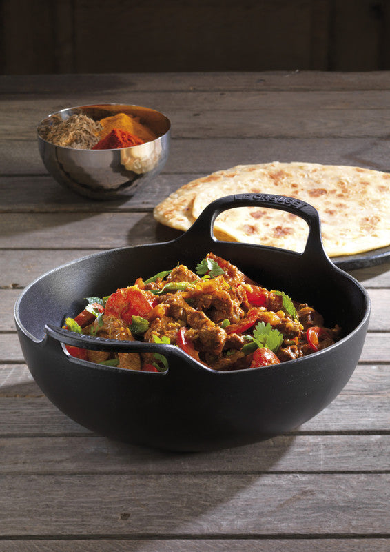 Poêle Wok / Plat Balti Le Creuset - Noir Mat - ø 24 cm / 2,7 litres - revêtement antiadhésif émaillé