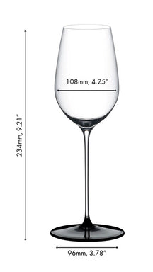Riedel Wijnglazenset Fatto A Mano Black Tie - Bordeaux Grand Cru, Burgundy Grand Cru, Riesling & Oaked Chardonnay - 4 stuks