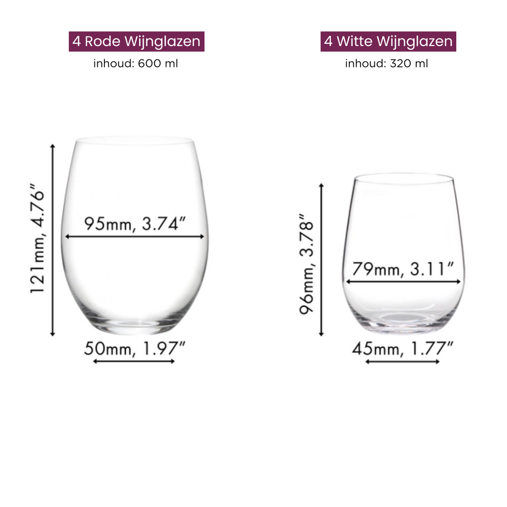 Riedel Wijnglazen Set O Wine - 620 ml - Pay 6 Get 8