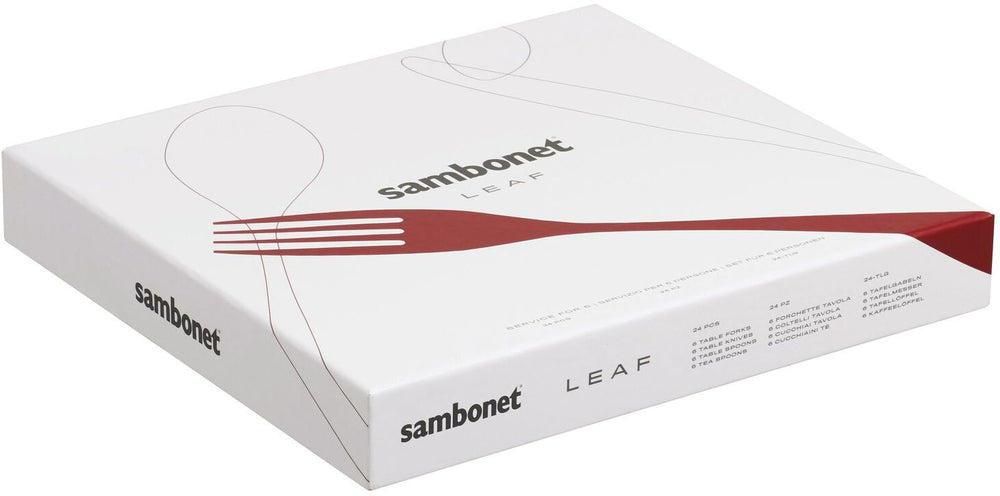 Ensemble de couverts Sambonet Leaf en acier inoxydable de 24 pièces