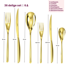 Sambonet Bestekset Bamboo Goud 36-Delig