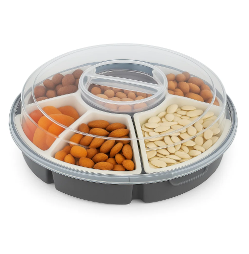 Cookinglife Snackbak Rond Ø 31 cm - met 5 losse bakjes