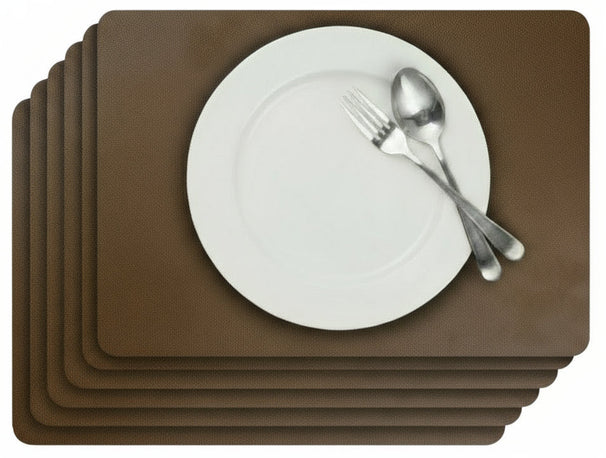 Cosy & Trendy Placemats Leather Look Lead Gray 43 x 30 cm - 6 Stuks