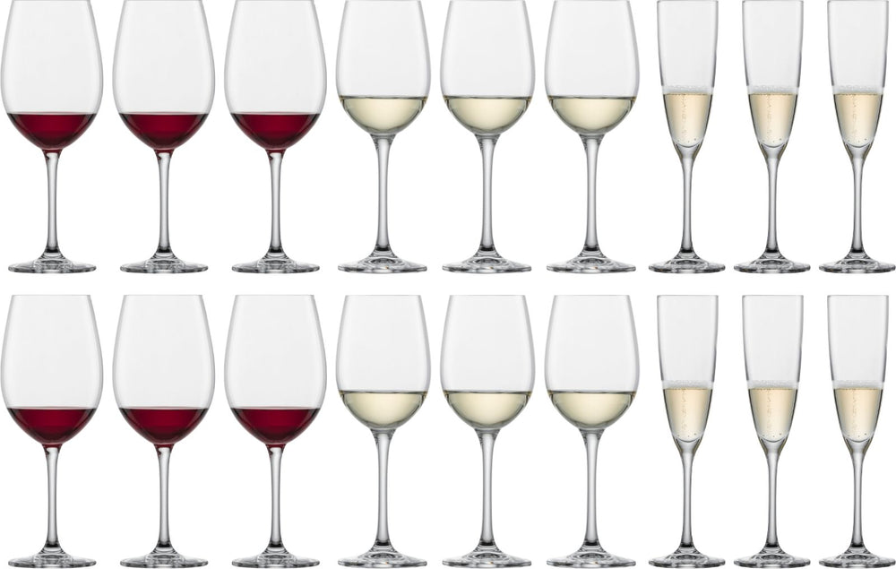 Schott Zwiesel Set de verres à vin Classico (verres à vin rouge, verres à vin blanc et verres à champagne) - ensemble de 12 pièces