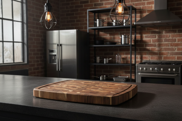 Cookinglife Snijplank Hout Acacia Pure Wood 46 x 36 cm - Houten Snijplank met Sapgeul