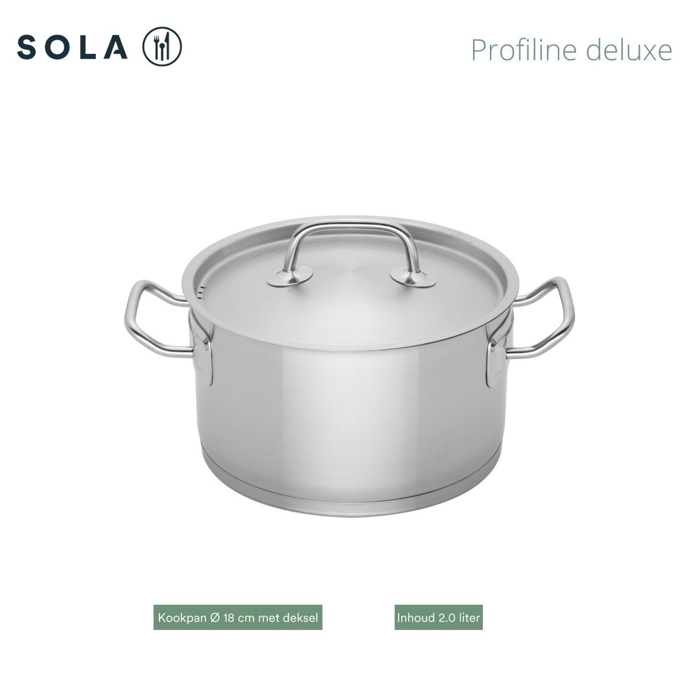 Sola Pannenset Profiline Deluxe (Kookpan ø 16, 18, 20, 24 cm, Steelpan ø 16 cm) 5-delig