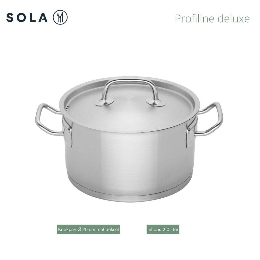 Sola Pannenset Profiline Deluxe (Kookpan ø 16, 18, 20, 24 cm, Steelpan ø 16 cm) 5-delig