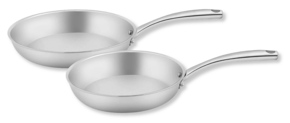 Sola Pannenset Green Cooking Zilver - Koekenpan ø 24 en 28 cm - Zonder anti-aanbaklaag