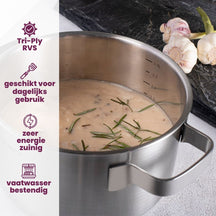 Sola Pannenset Ruby 7 Delig - Kookpan ø 16, 18, 20 en 24 cm en steelpan ø 16 cm & BEKA Koekenpannen Pro Induc ø 24 & 28 cm