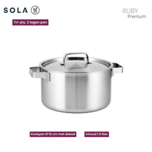 Sola Pannenset Ruby 7 Delig - Kookpan ø 16, 18, 20 en 24 cm en steelpan ø 16 cm & BEKA Koekenpannen Pro Induc ø 24 & 28 cm