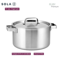 Sola Pannenset Ruby 7 Delig - Kookpan ø 16, 18, 20 en 24 cm en steelpan ø 16 cm & BEKA Koekenpannen Pro Induc ø 24 & 28 cm