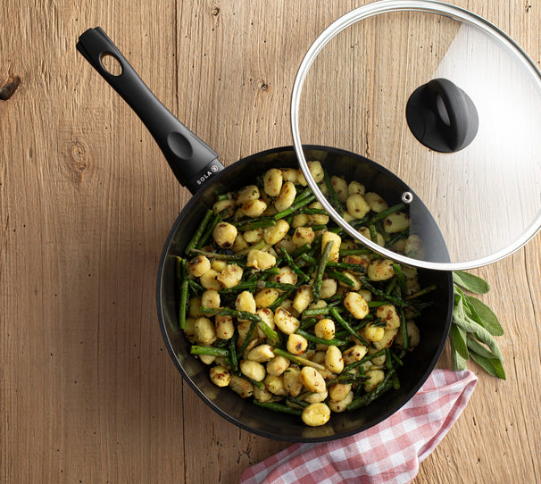 Sola Pannenset Stonehenge - Keramische Anti-aanbaklaag - 2-Delig - Koekenpan ø 28 cm en Hapjespan Met Deksel ø 28 cm