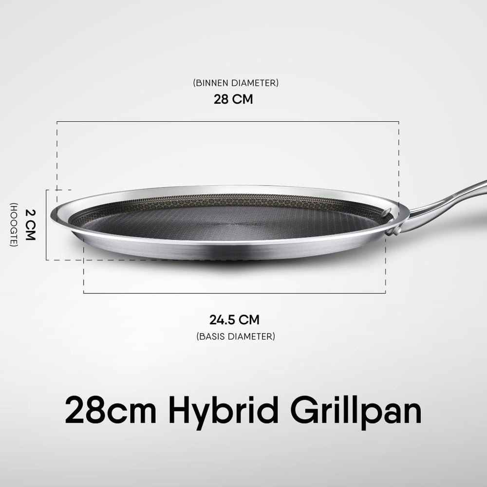 Stahl Cookware Pannenkoekenpan Grillpan Hybrid - 28 cm