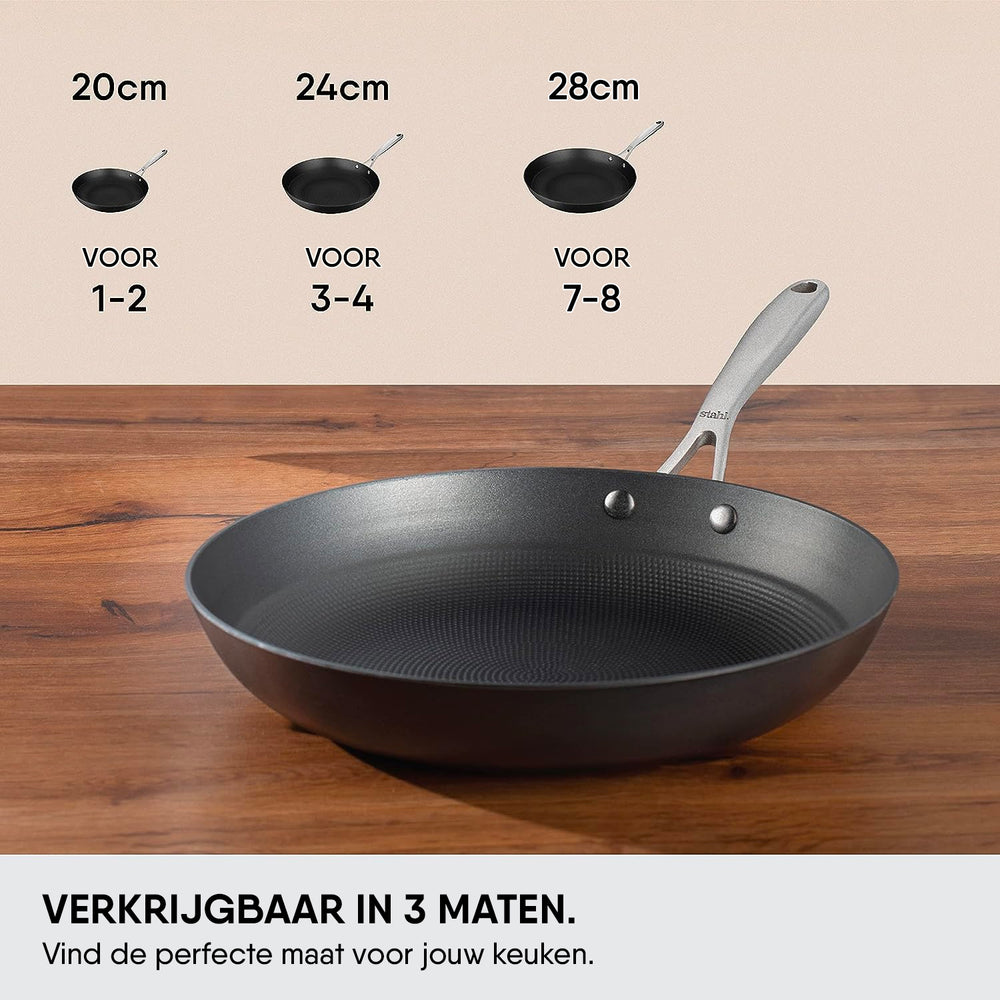 Stahl Cookware Koekenpan Gietijzer Lichtgewicht - 28 cm - Ook inductie geschikt