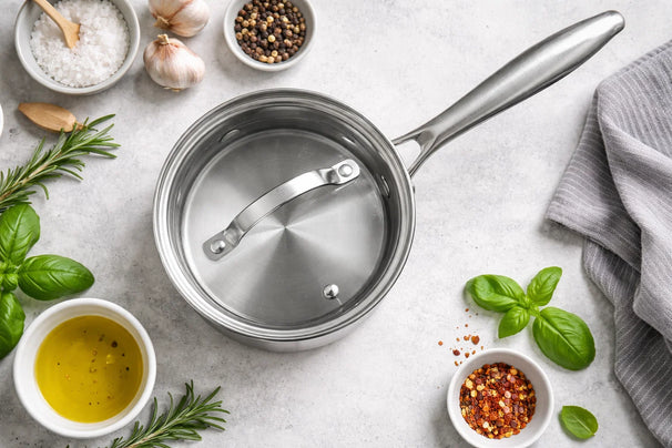 Cookinglife Steelpan met Glazen Deksel Signature Steel - RVS - ø 17.5 cm - geschikt voor alle warmtebronnen