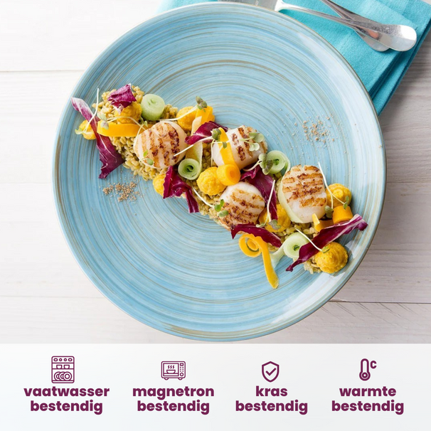 Cosy & Trendy Diepe Borden / Pastaborden Turbolino Blauw ø 21 cm - 6 stuks