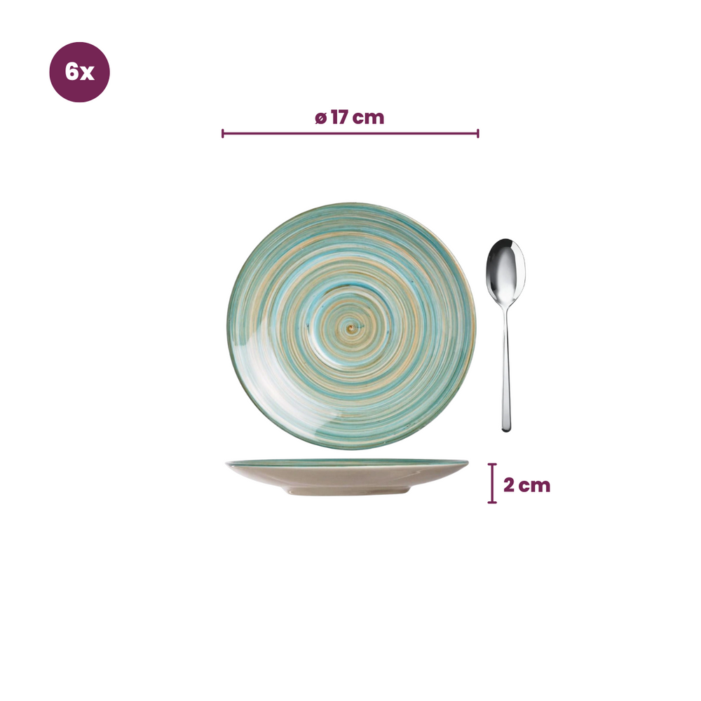 Cosy & Trendy Koffieschotels Turbolino Blauw ø 17 cm - 6 stuks