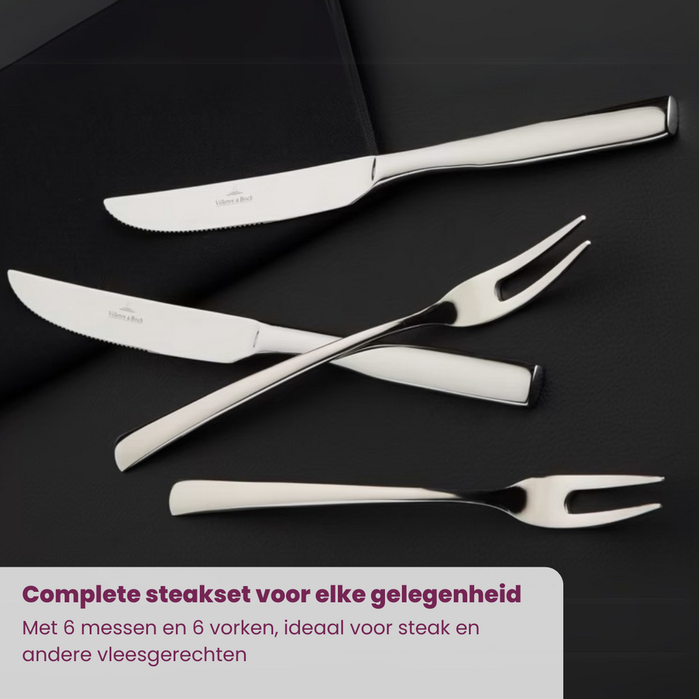Villeroy & Boch Steakset Piemont - 12-delig