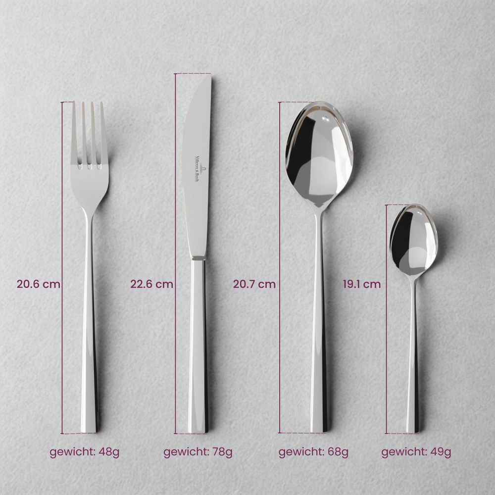 Villeroy & Boch Bestekset Piemont - RVS - 16-delig / 4 personen