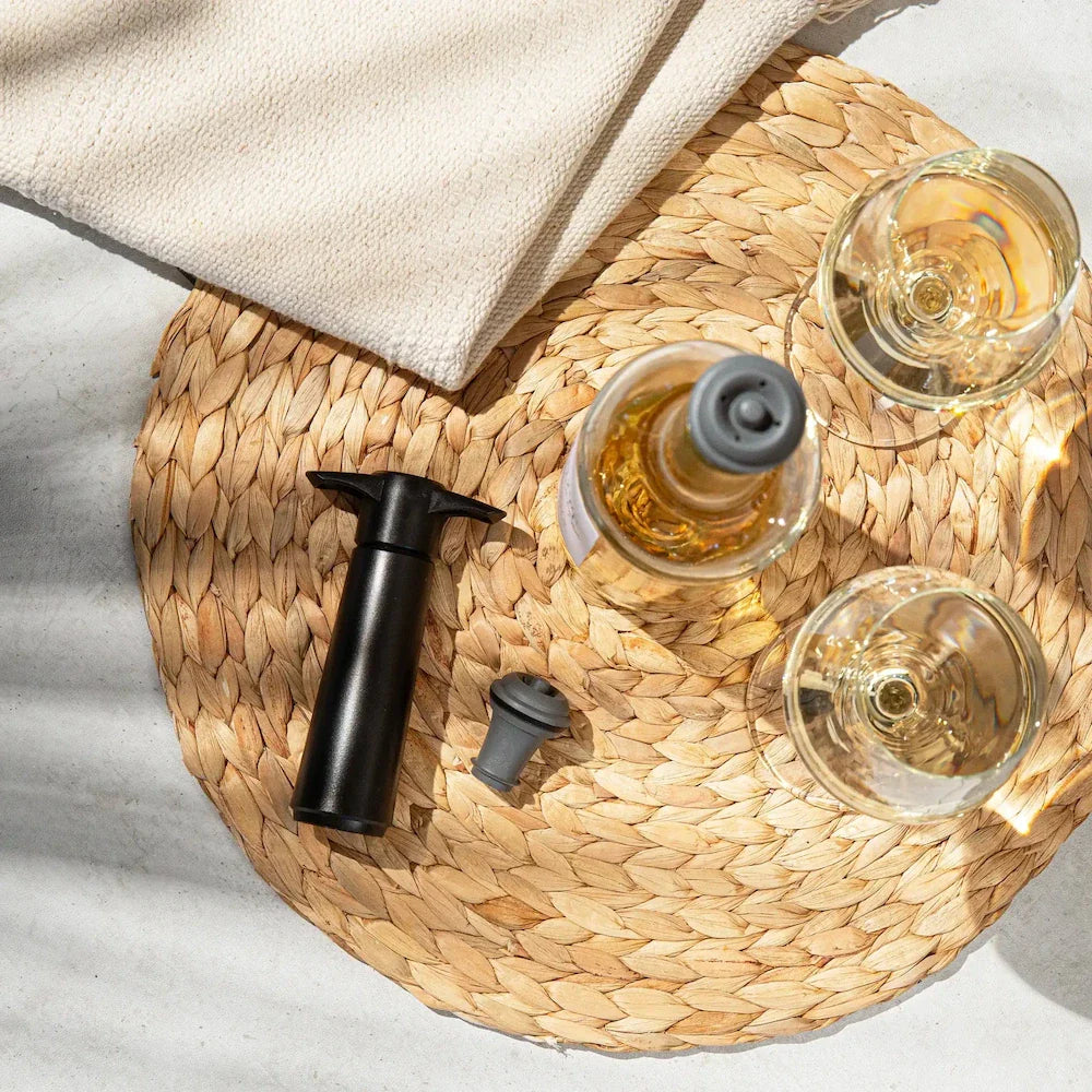 Vacu Vin Wijnpomp met 2 wijnstoppers - Wine Saver - Zwart