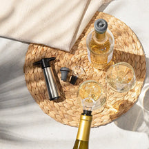 Vacu Vin Wijnpomp met 2 wijnstoppers - Wine Saver RVS - Zilver