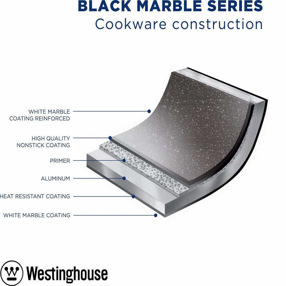 Casserole Westinghouse Black Marble - ø 28 cm / 4,5 litres - revêtement antiadhésif standard