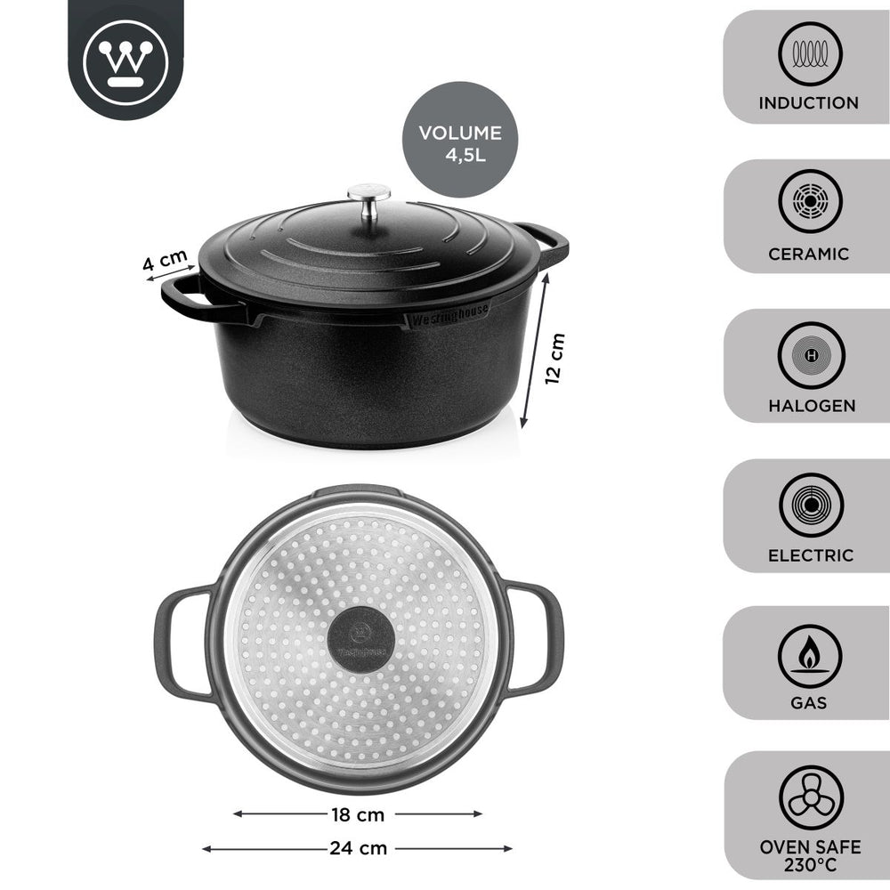 Westinghouse Braadpan Performance - Blissful Black - ø 28 cm / 6.7 liter