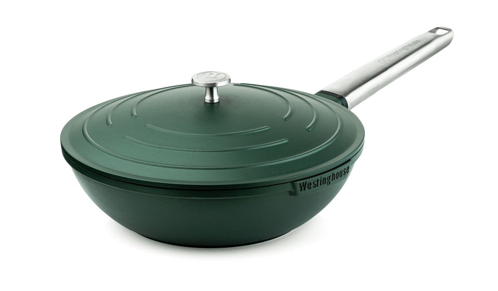 Poêle à wok Westinghouse Performance Gracious Green - ø 28 cm - Revêtement antiadhésif standard