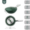 Poêle à wok Westinghouse Performance Gracious Green - ø 28 cm - Revêtement antiadhésif standard