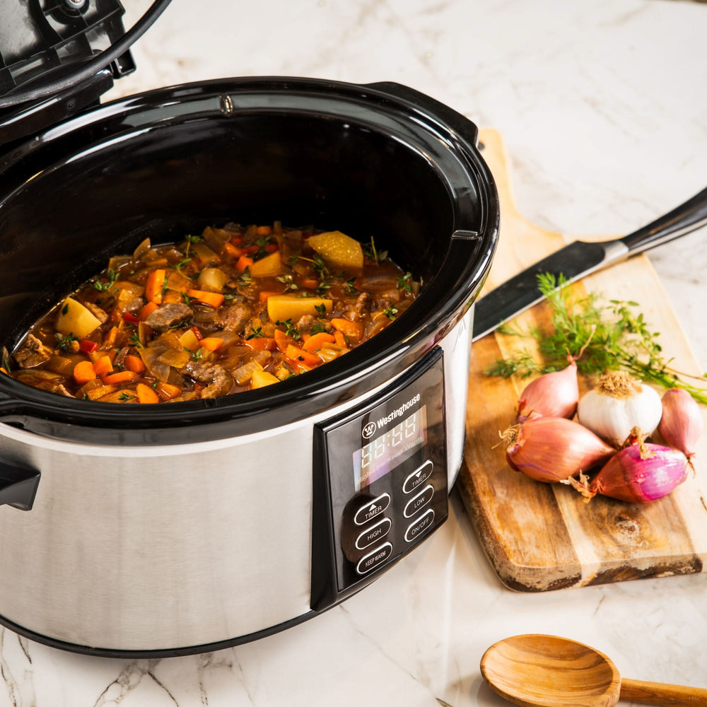 Westinghouse Slow Cooker - casserole en céramique amovible - acier inoxydable - 6 litres - WKSC65