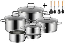 WMF Pannenset Astoria 5-Delig Inclusief GRATIS Cookinglife Kookgerei set - Kookpan ø 16, 20, 24 en 28 cm en Steelpan ø 14 cm