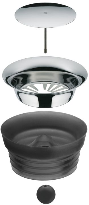 WMF Basic Waterkaraf - Drupvrij - Incl. Fruitfilter - Zwart / Zilver - 1.5 liter