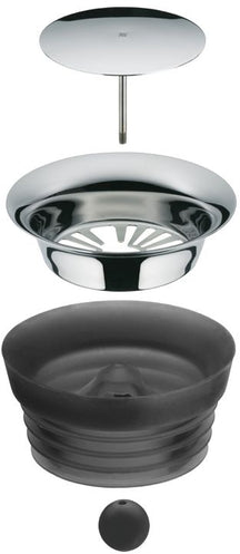 WMF Basic Waterkaraf - Drupvrij - Incl. Fruitfilter - Zwart / Zilver - 1.5 liter