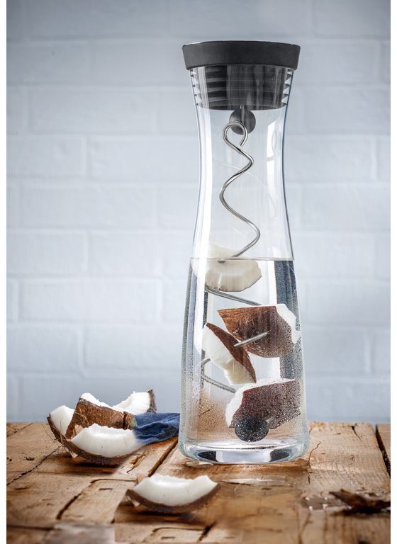 WMF Basic Waterkaraf - Drupvrij - Incl. Fruitfilter - Zwart / Zilver - 1.5 liter