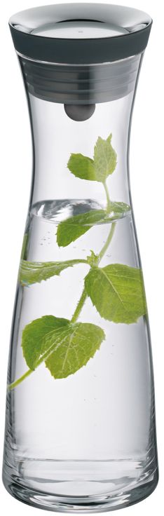 WMF Basic Waterkaraf - Drupvrij - Incl. Fruitfilter - Zwart / Zilver - 1.5 liter