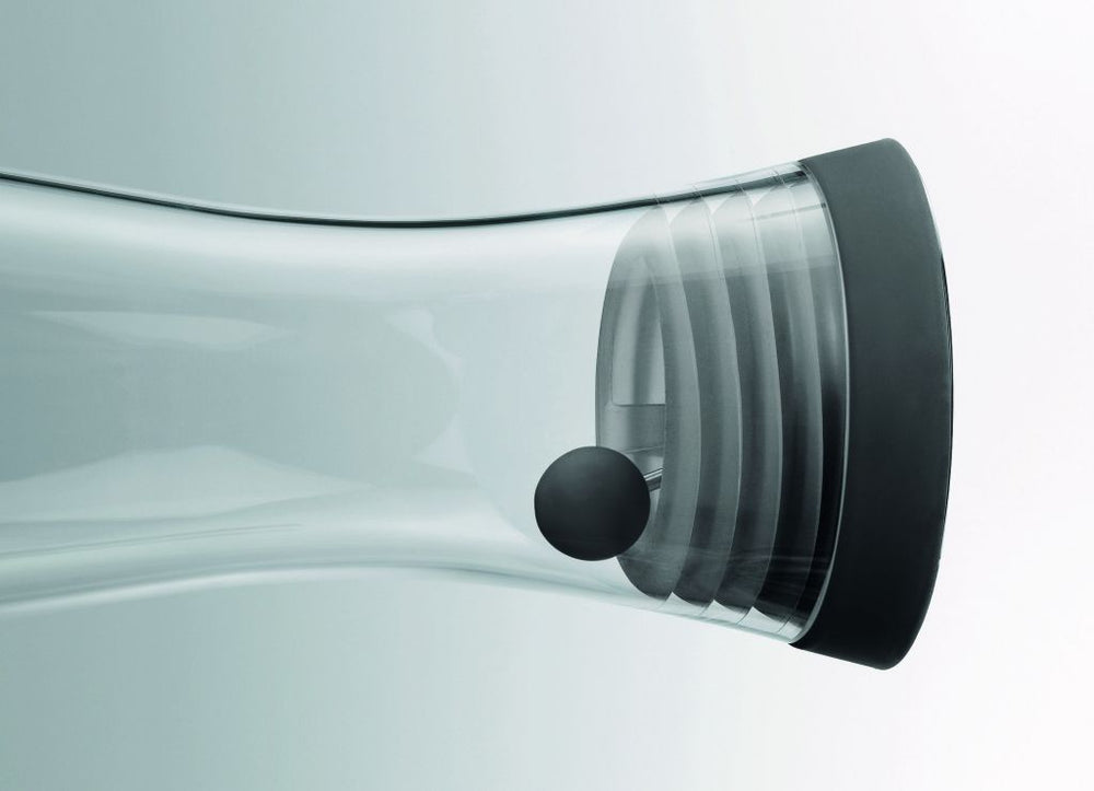 WMF Basic Waterkaraf - Drupvrij - Incl. Fruitfilter - Zwart / Zilver - 1.5 liter