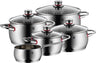 WMF Pannenset Quality One - RVS - 5 Delig - Kookpan ø 16, 20, 20 en 24 cm en Steelpan ø 16 cm