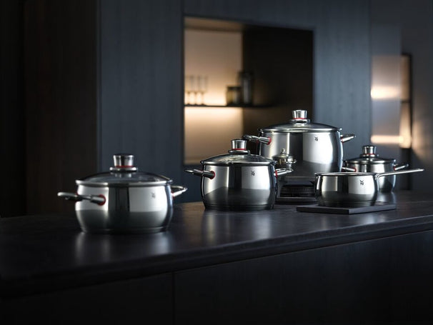 WMF Pannenset Quality One - RVS 5-Delig Inclusief GRATIS Cookinglife Kookgerei set - Kookpan ø 16, 20, 20 en 24 cm en Steelpan ø 16 cm
