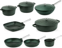 Ensemble de casseroles Westinghouse Performance - Vert - 8 casseroles - Ensemble de casseroles complet - Convient à l'induction et à toutes les autres sources de chaleur