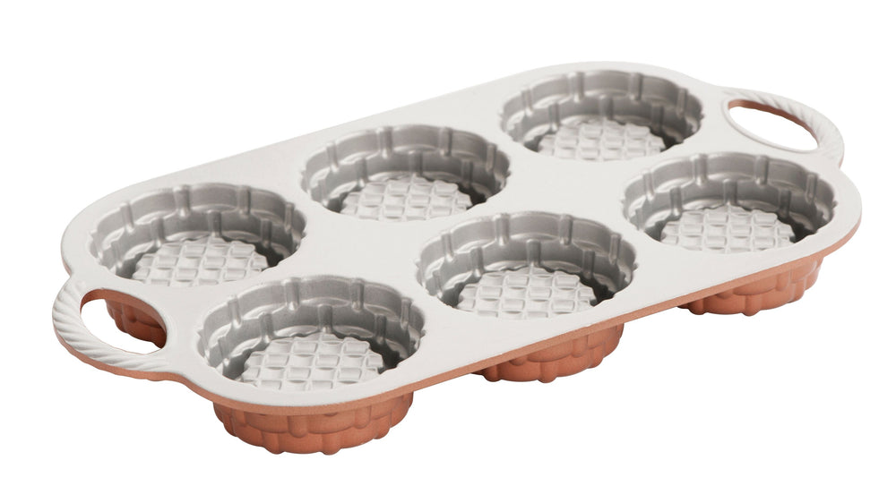 Nordic Ware Bakvorm Shortcake Basket Bundt Koper - 6 stuks