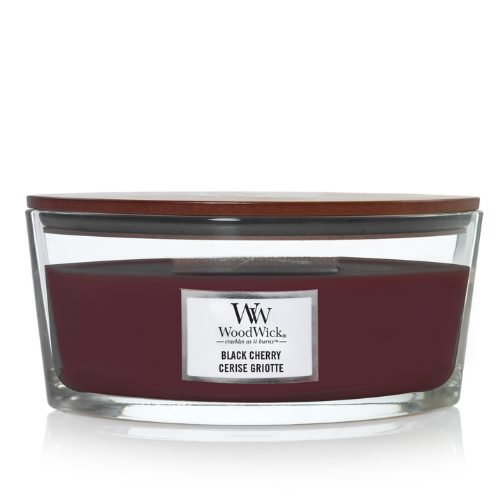 WoodWick Geurkaars Ellipse Black Cherry - 9 cm / 19 cm