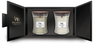 WoodWick Giftset Bougie parfumée moyenne au coin du feu et lin - 2 pièces