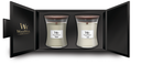 WoodWick Giftset Bougie parfumée moyenne au coin du feu et lin - 2 pièces