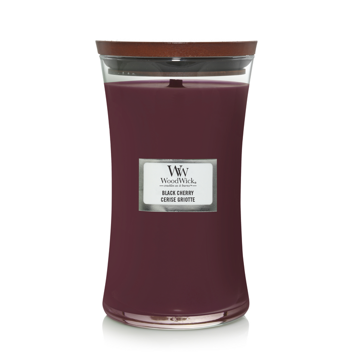 Bougie Parfumée WoodWick Grande Cerise Noire - 18 cm / ø 10 cm