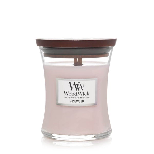 Bougie Parfumée WoodWick Bois de Rose Moyen - 11 cm / ø 10 cm