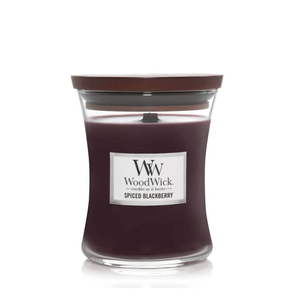 Bougie parfumée WoodWick Moyenne Mûre Épicée - 11 cm / ø 10 cm