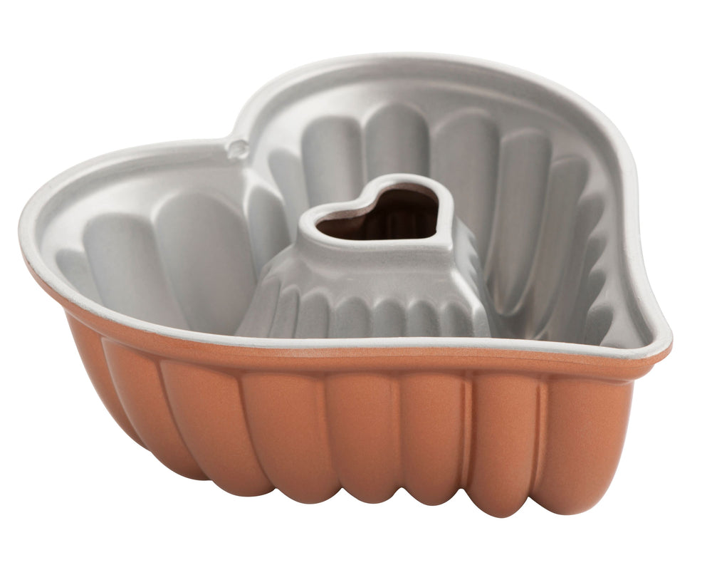 Nordic Ware Moule à pâtisserie en forme de cœur élégant en cuivre 28 x 27 cm / 2,4 litres