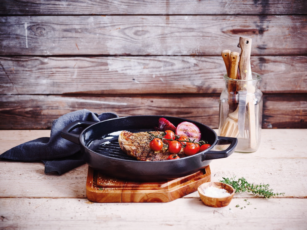 Alva Braadpan - Dutch Oven Ovaal Nori 31 x 21 cm + Gratis Leren Handvaten- geëmailleerde anti-aanbaklaag